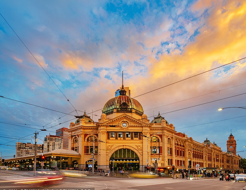 Flinders Street Station after Sunset