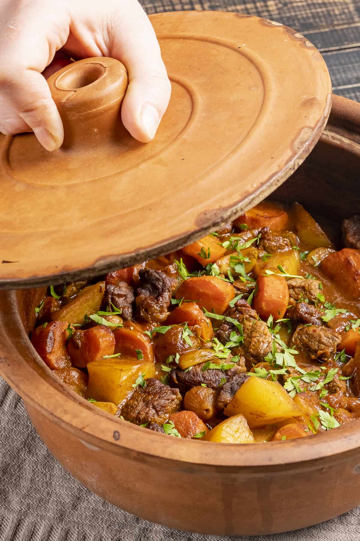 cooking in an earthen pot