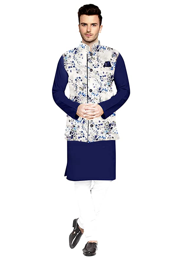 Mentific® Nehru Jacket With Kurta Pajama Set