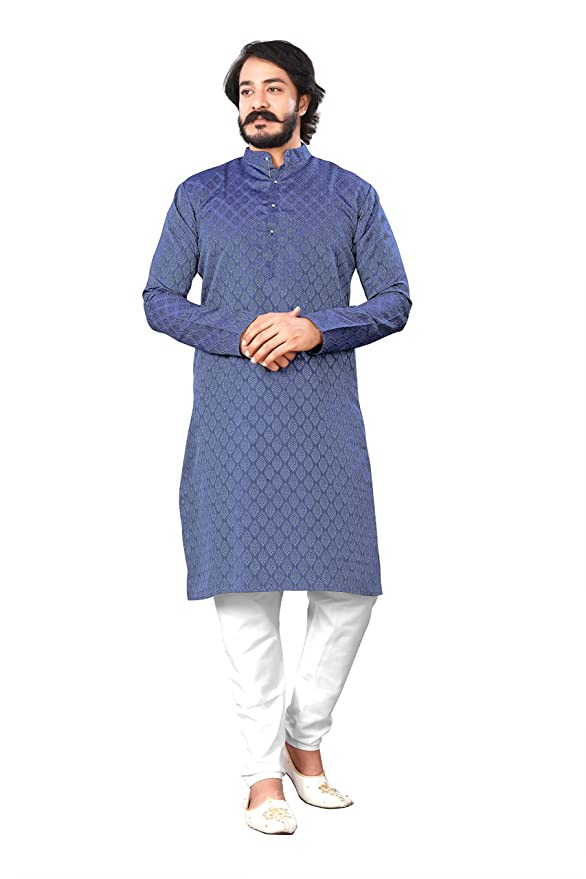 N.B.F Fashion Mens Traditional Ethnic Wear Blue Kurta Pajama Set