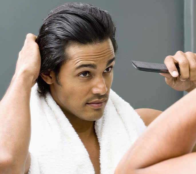 men combing hair 
