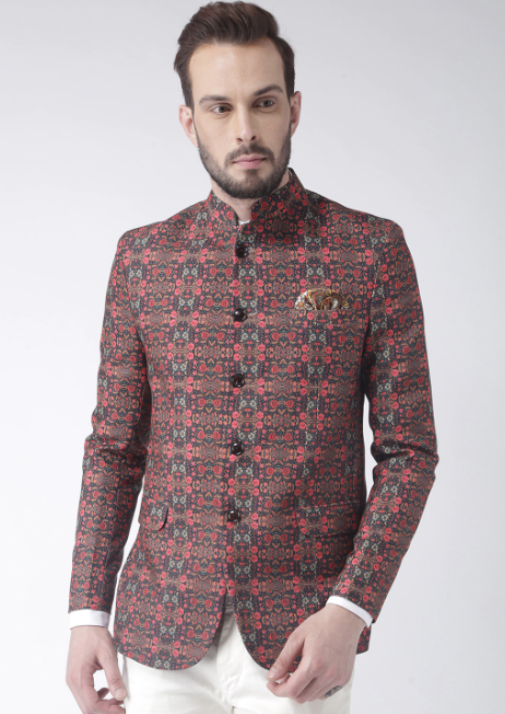 Printed Bandhgala Blazer