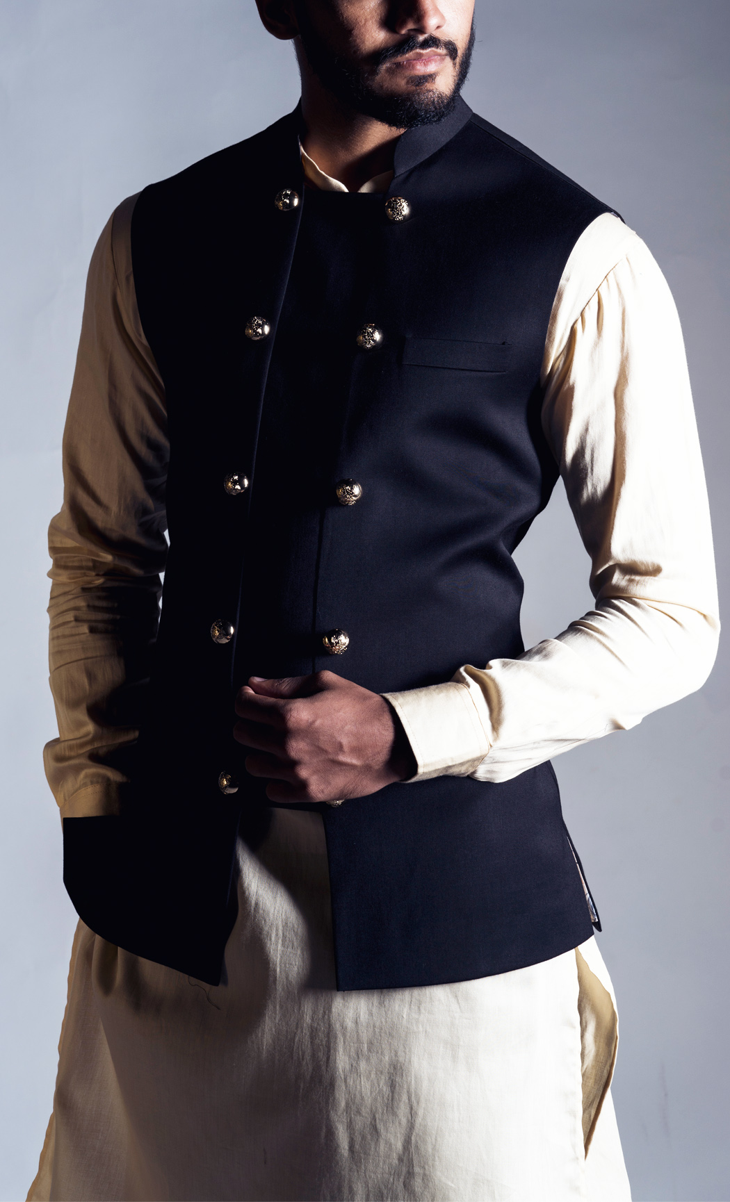 double breasted nehru jacket