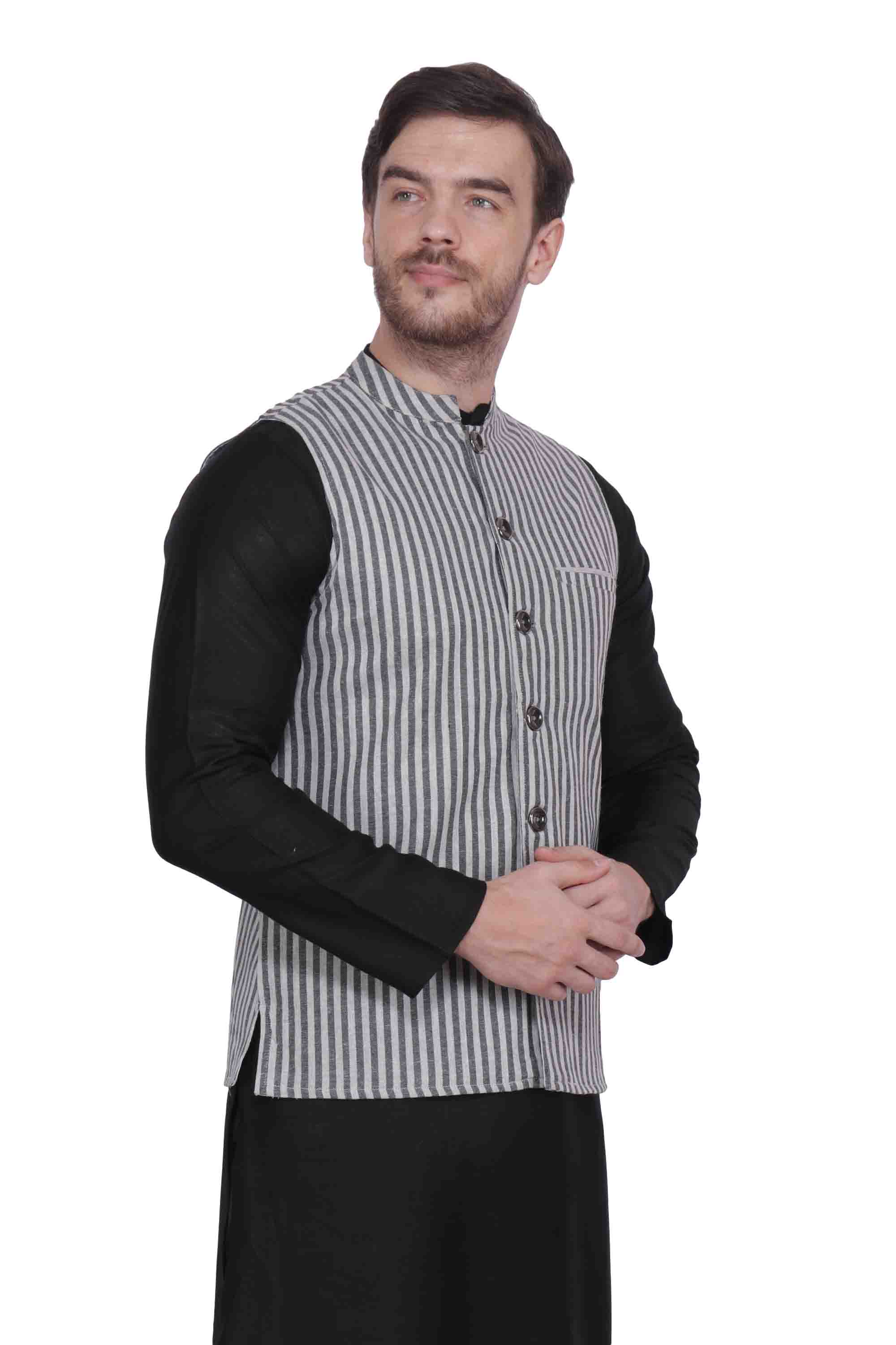 Striped Nehru Jacket