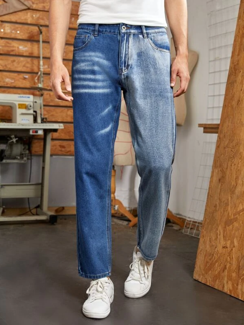 Two-toned denim mens