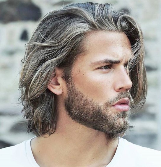 Shoulder Length Classic Haircut Men