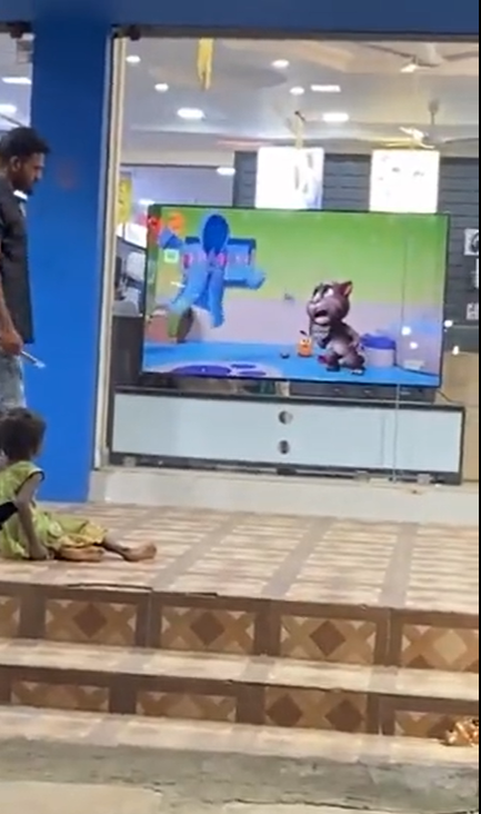 Homeless Kids Watching Cartoons