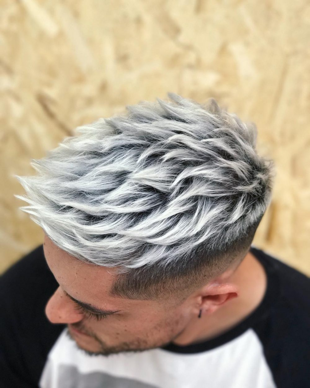 Black To Silver Ombre men