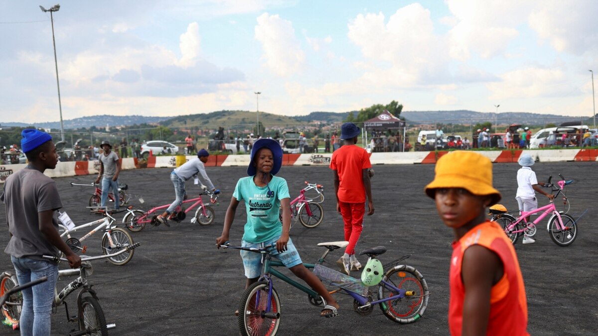 South African Township Boys Spin Bikes