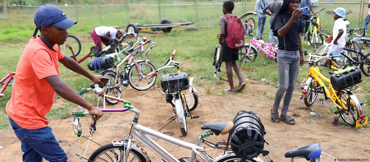 South African Township Boys Spin Bikes