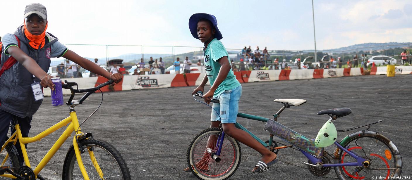 South African Township Boys Spin Bikes