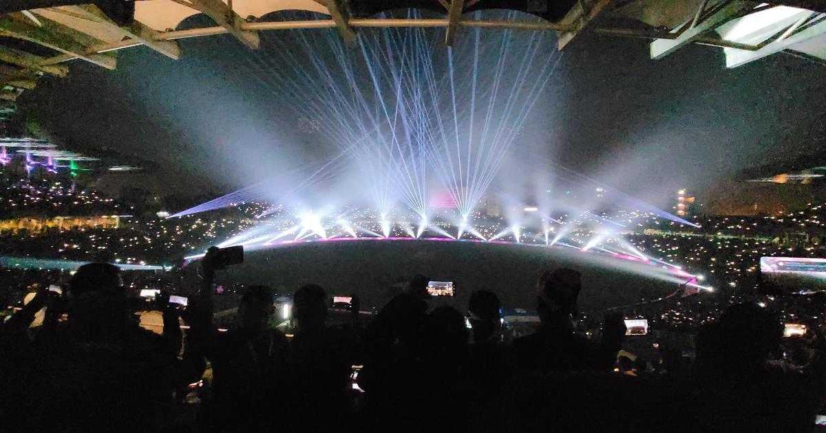 Laser light show at narendra modi stadium during final world cup match